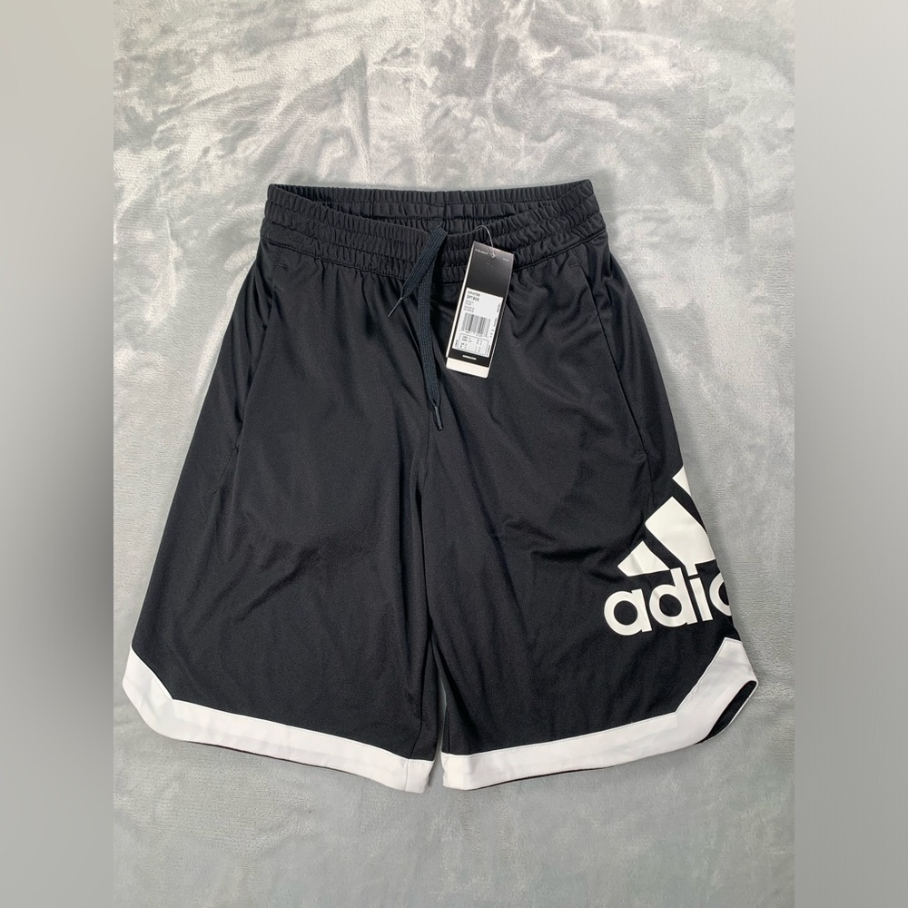 Adidas Black Shorts with White Trim